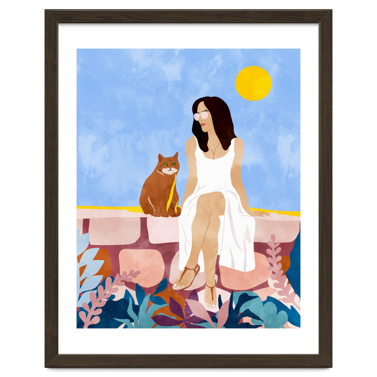 Butterscotch, Cats Pets Cat Mom Watercolor Painting, Pet Parent Animals Quirky Bohemian