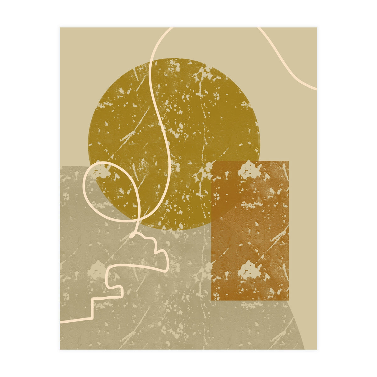 Geometric Composition with an Organic Touch (Print Only)