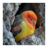 Cute Lovebird Perched On A Rock In A Cave (Print Only) thumbnail