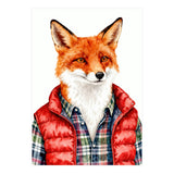 Dapper Fox Portrait Puffer Wild Fashion  (Print Only) thumbnail