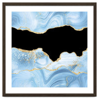 Blue & Gold Glitter Agate Texture 03