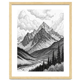 Majestic Alpine Mountain Range Sketch thumbnail