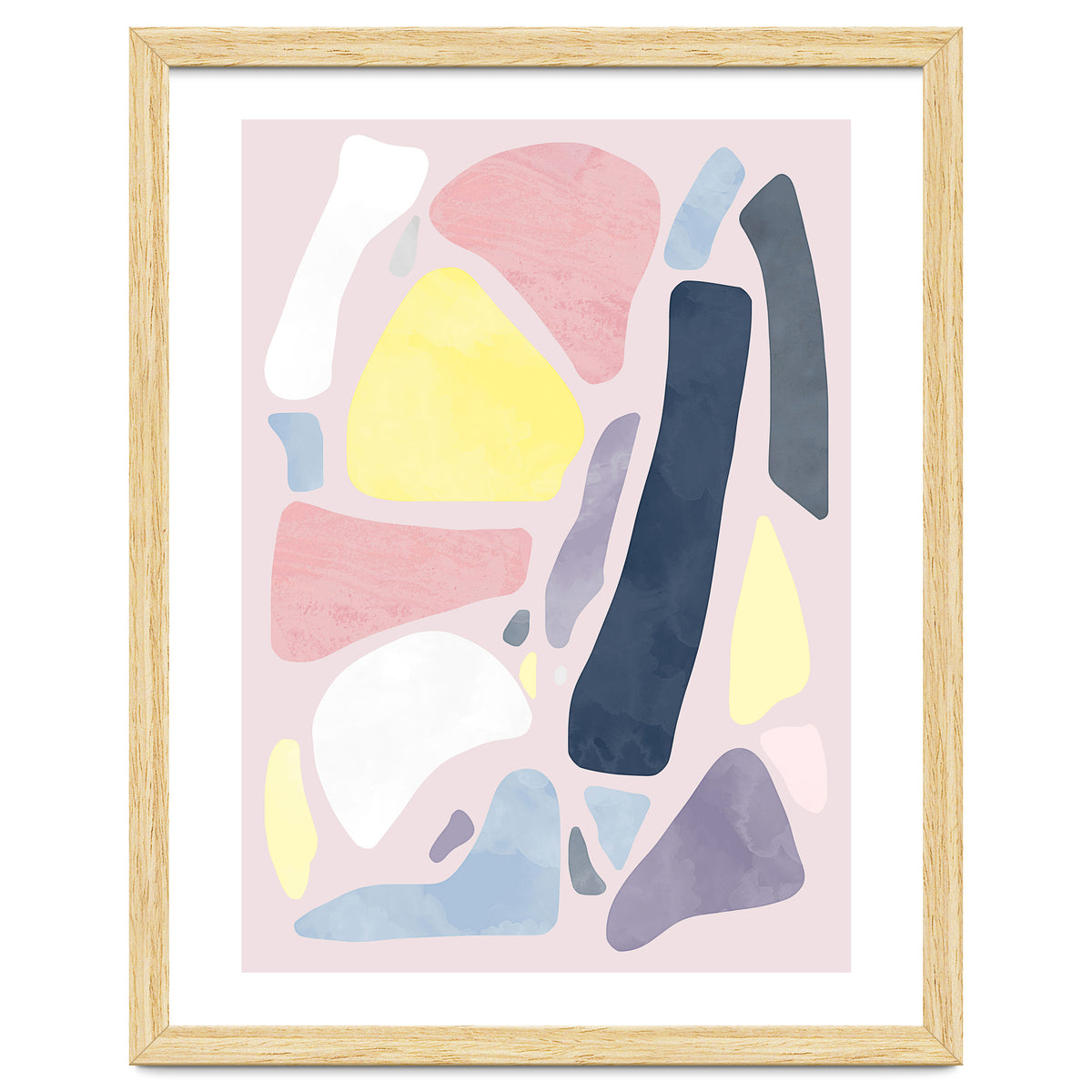 Organic Rustic Abstract Shapes Pastel I