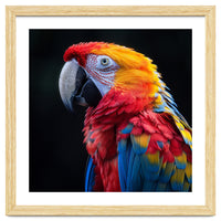 Scarlet Macaw Parrot Vibrant Plumage Close Up