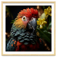 Vibrant Macaw Parrot With Red And Yellow