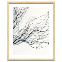 Abstract Black Branching Lines Flowing