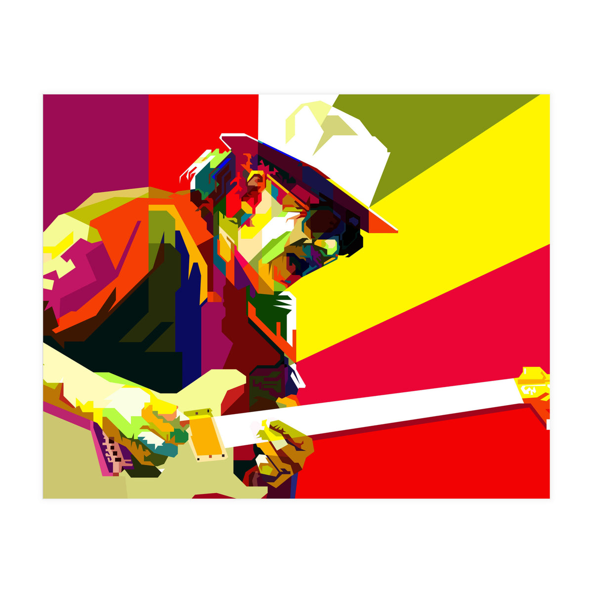 Carlos Santana Latin Guitarist Pop Art Wpap (Print Only)