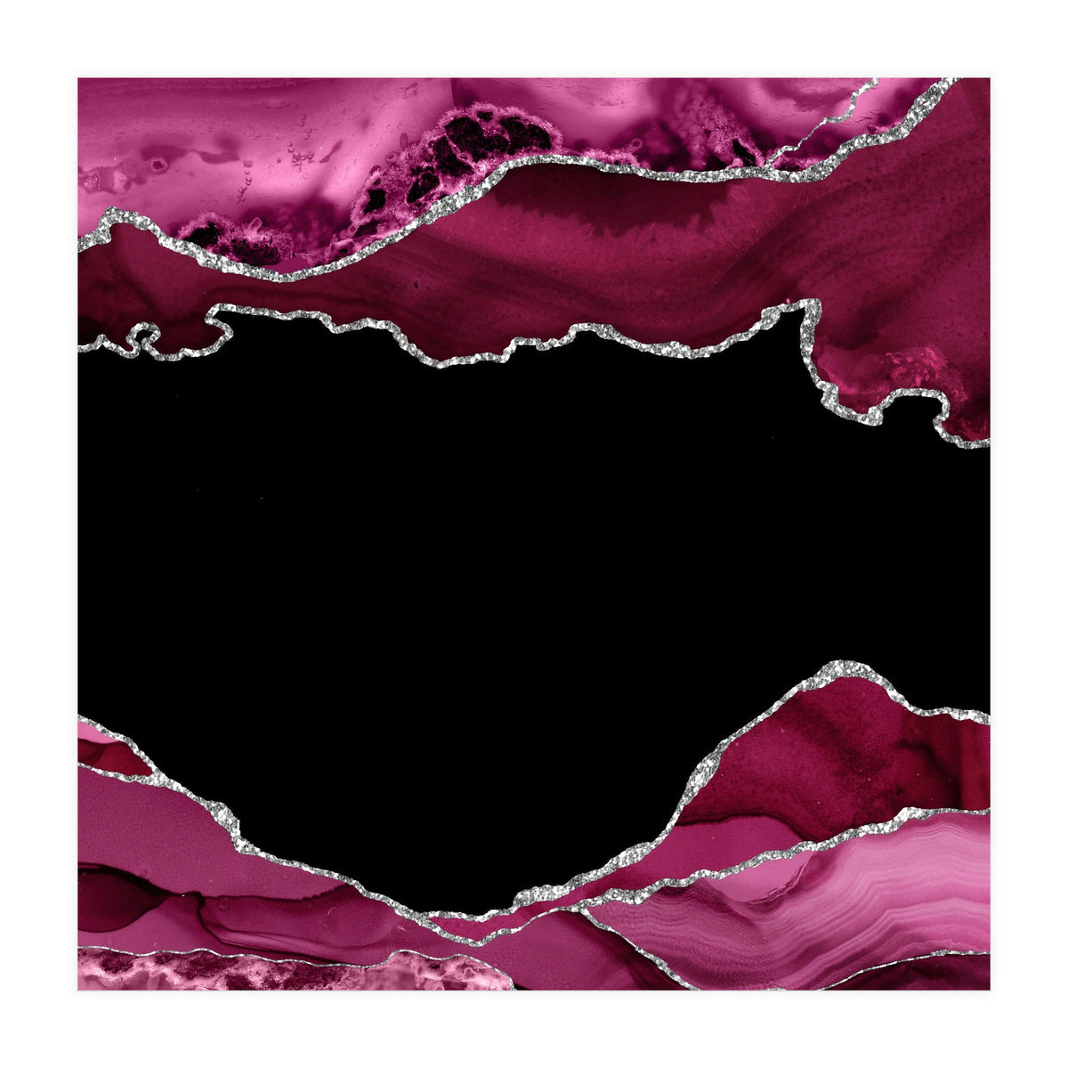 Burgundy & Silver Agate Texture 04 (Print Only)