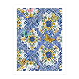 Sicilian Italian Tiles Butterflies And Flowers (Print Only) thumbnail