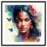 Azure Butterflies Hindu Portrait