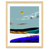 Duality & Intention, Abstract Nature Landscape Adventure Painting, Travel Mountains Sun Sky Scandinavian Clouds thumbnail