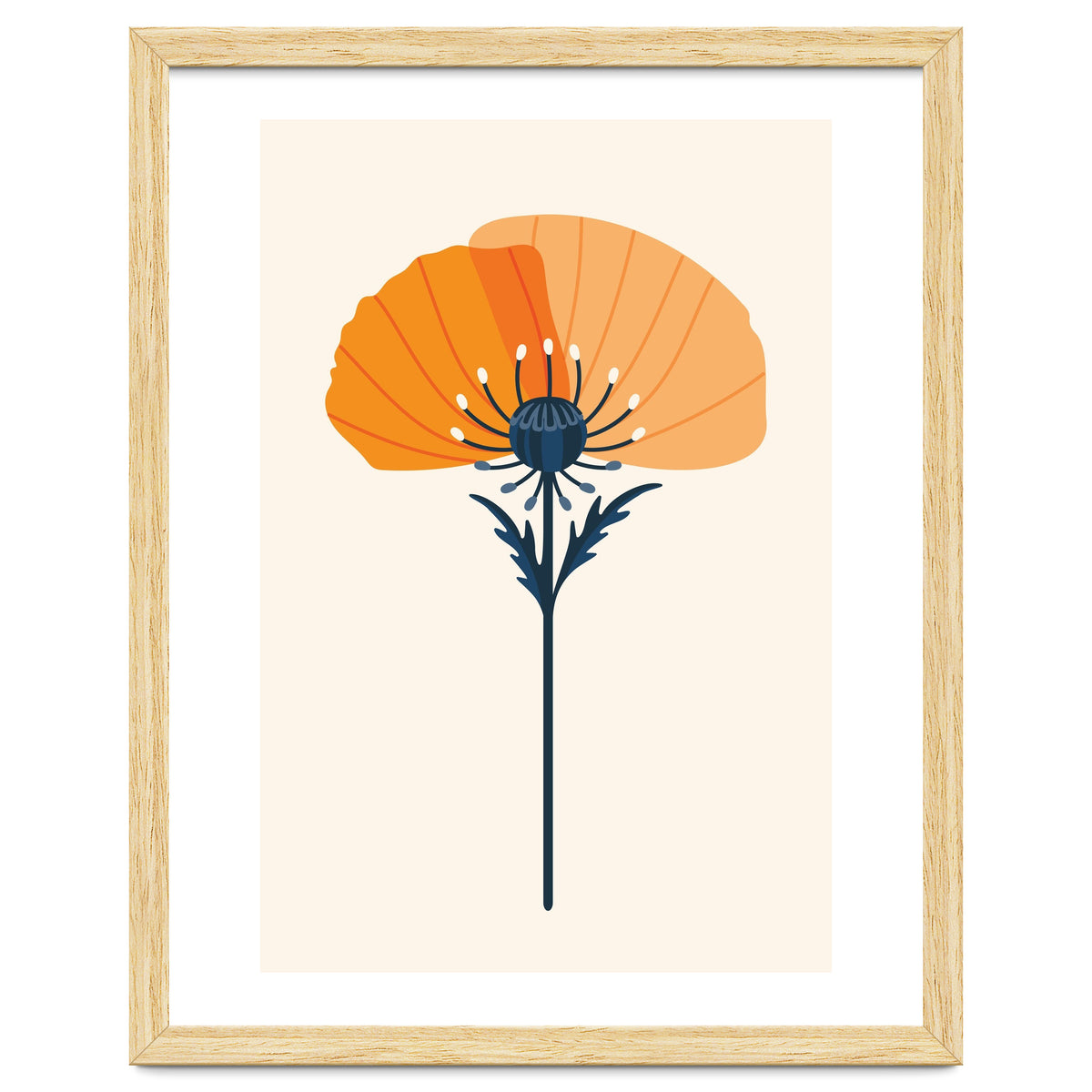 Orange Half Poppy