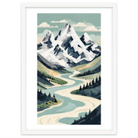 Majestic Alpine Peaks: Organic Modern Landscape Art