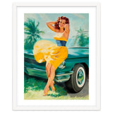 Pinup Girl Posing In Front Of The Car thumbnail
