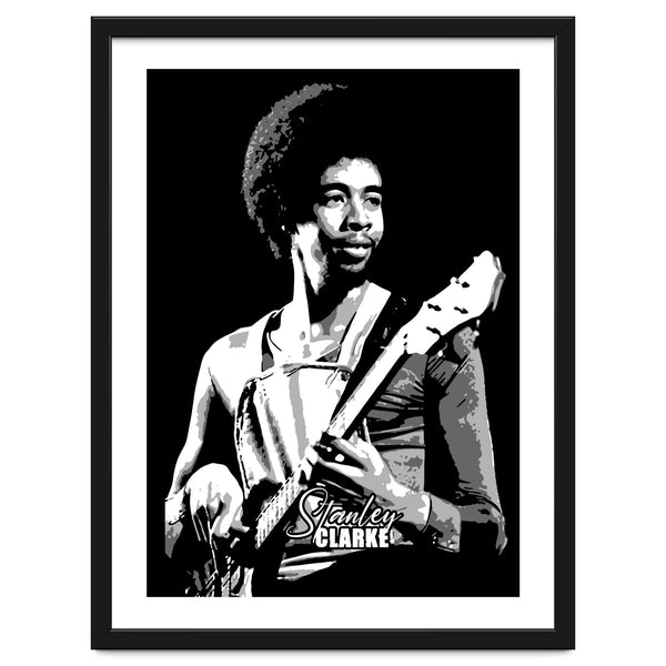 Stanley Clarke American Bassist in Grayscale