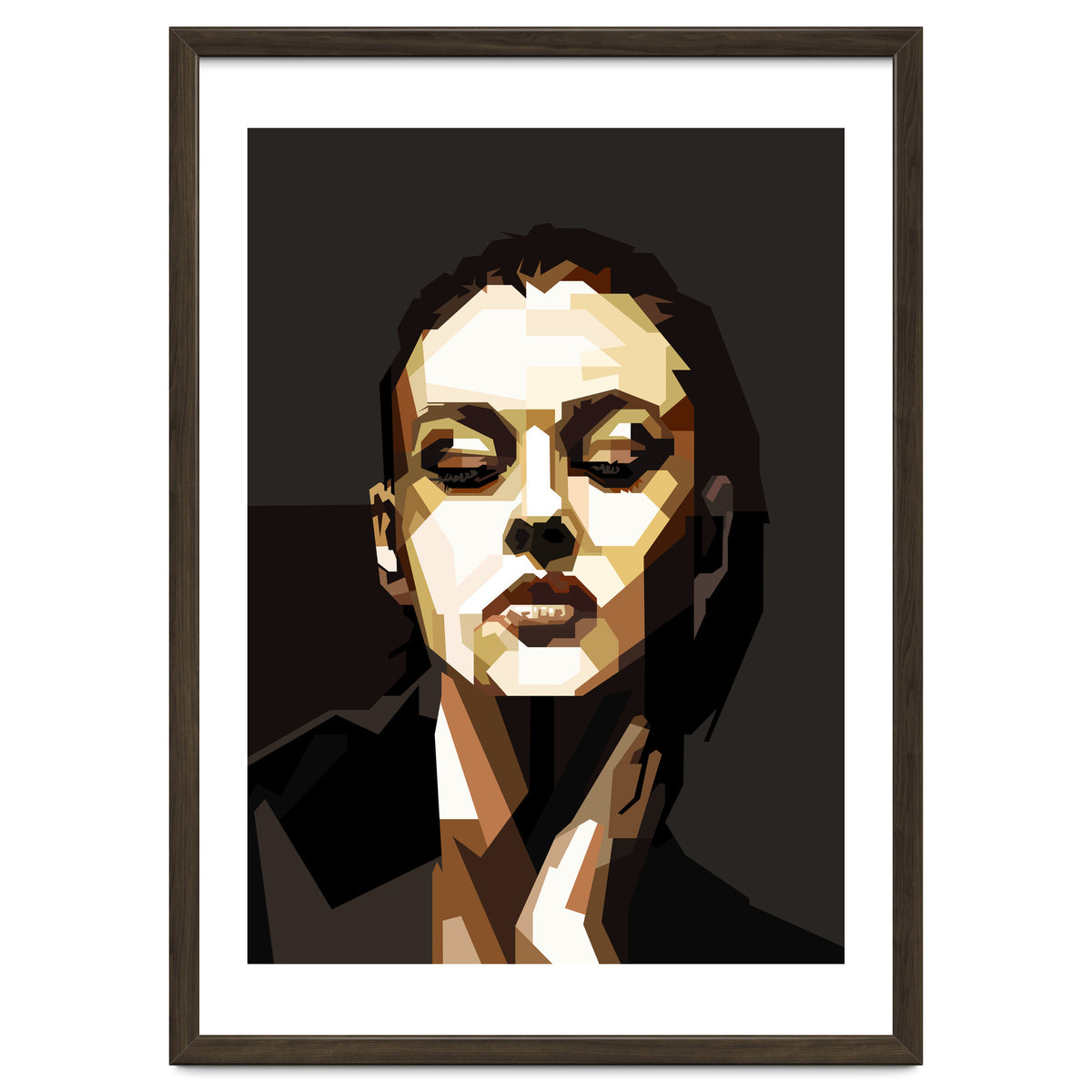 Monica Bellucci Hollywood Actress Retro Style Geometric Illustration
