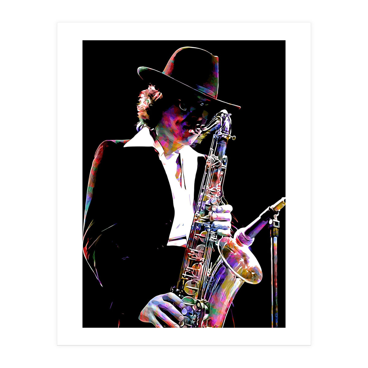 Gato Barbieri  Argentine Jazz Saxophonist Colorful Art (Print Only)