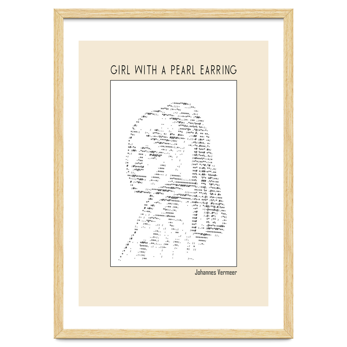 Girl With A Pearl Earring Johannes Vermeer Ascii Art