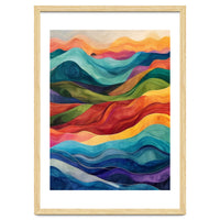 Abstract Rainbow Wave Landscape