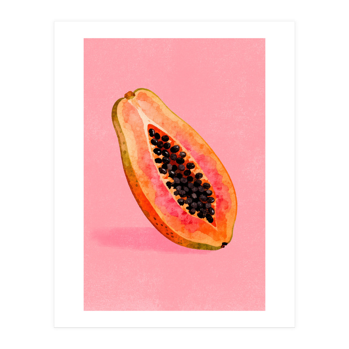 Papaya fruit illustration (Print Only)