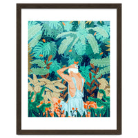 Backyard | Jungle Tropical Nature Painting | Botanical Plant Lady Banana Tree Garden Watercolor