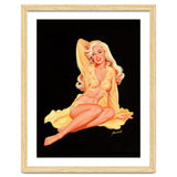 Pinup Girl Posing In Yellow Dress thumbnail