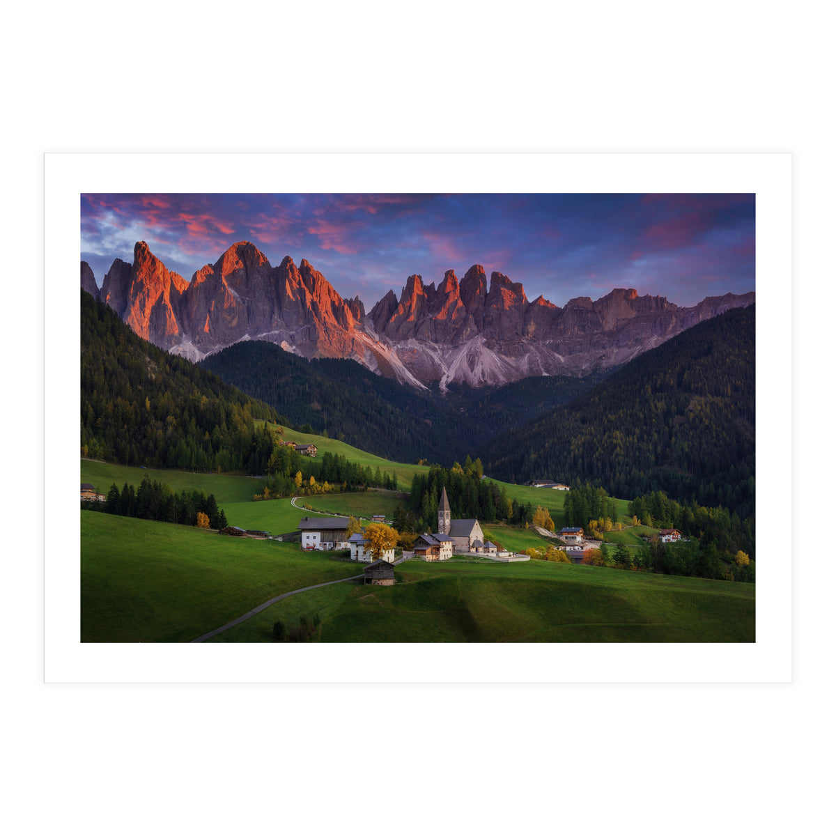 Santa Maddalena at sunset (Print Only)