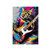 Cat Plays The Guitar, Graffiti (Print Only)