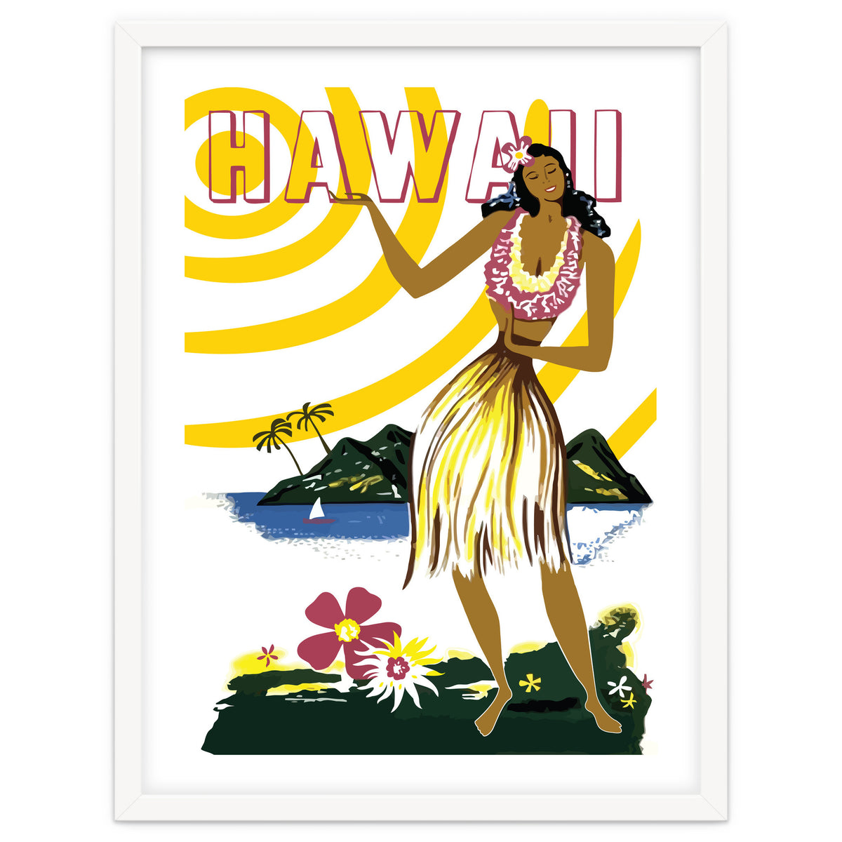 Hawaii, Hula Girl on the Coast