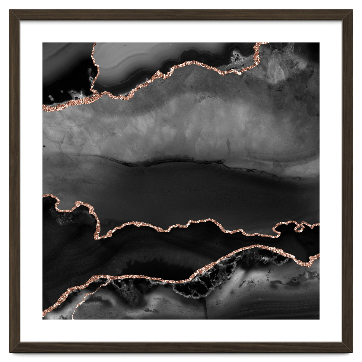 Black & Rose Gold Agate Texture 02