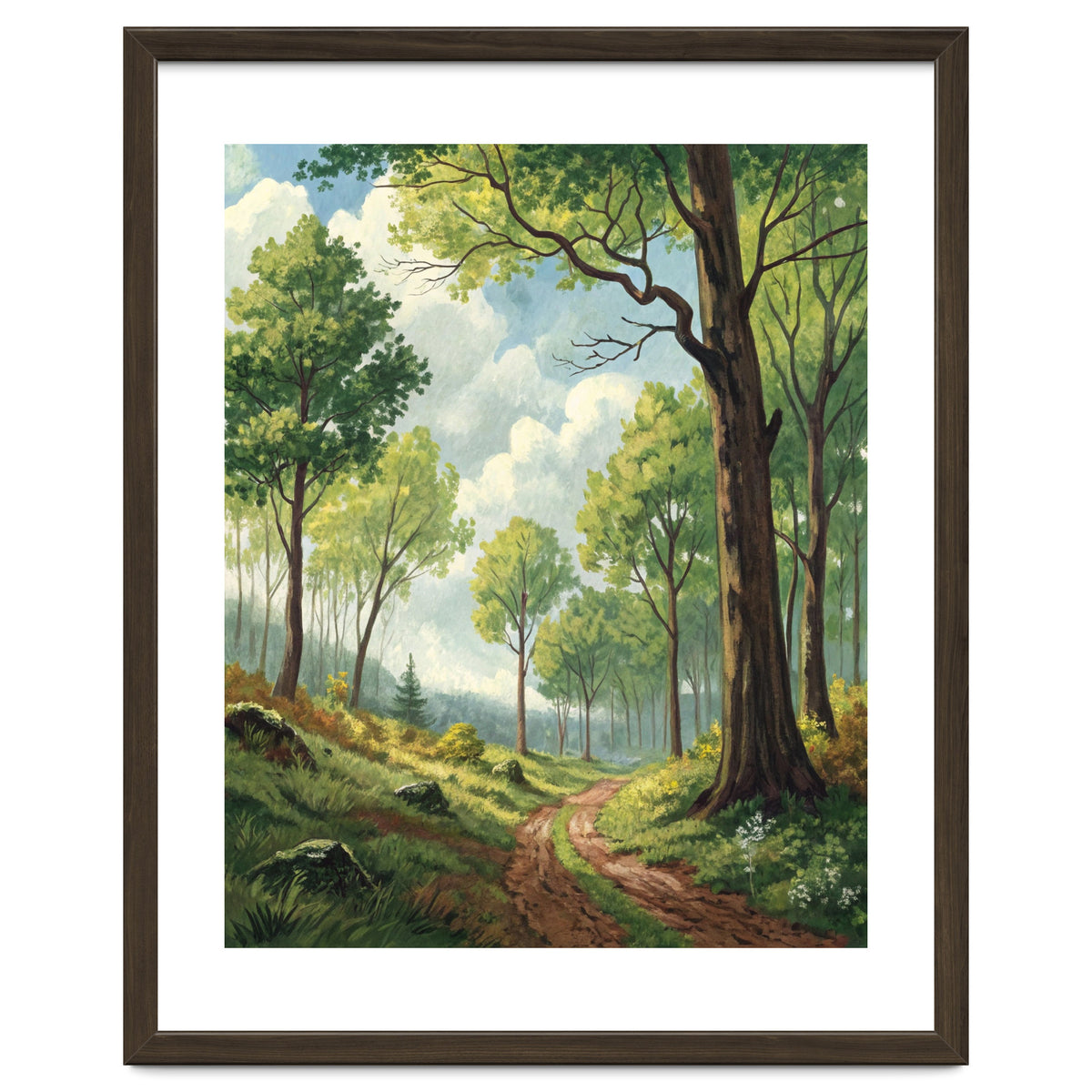Vibrant Summer Forest Landscape Painting