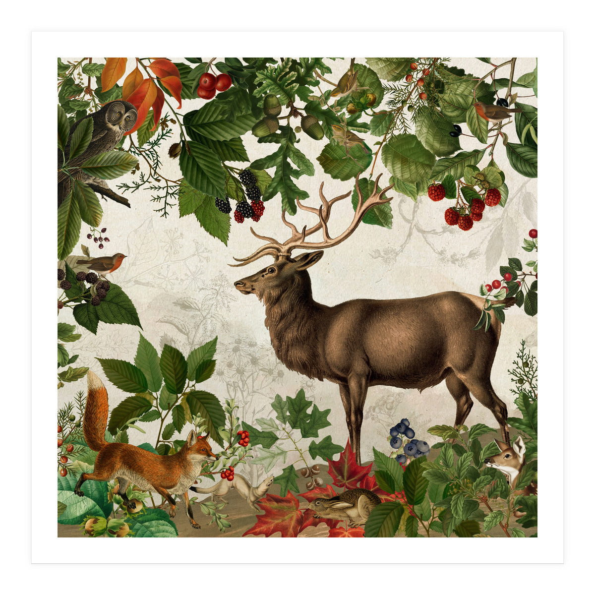 Nostalgic Autumn guardians of the forest 1 (Print Only)