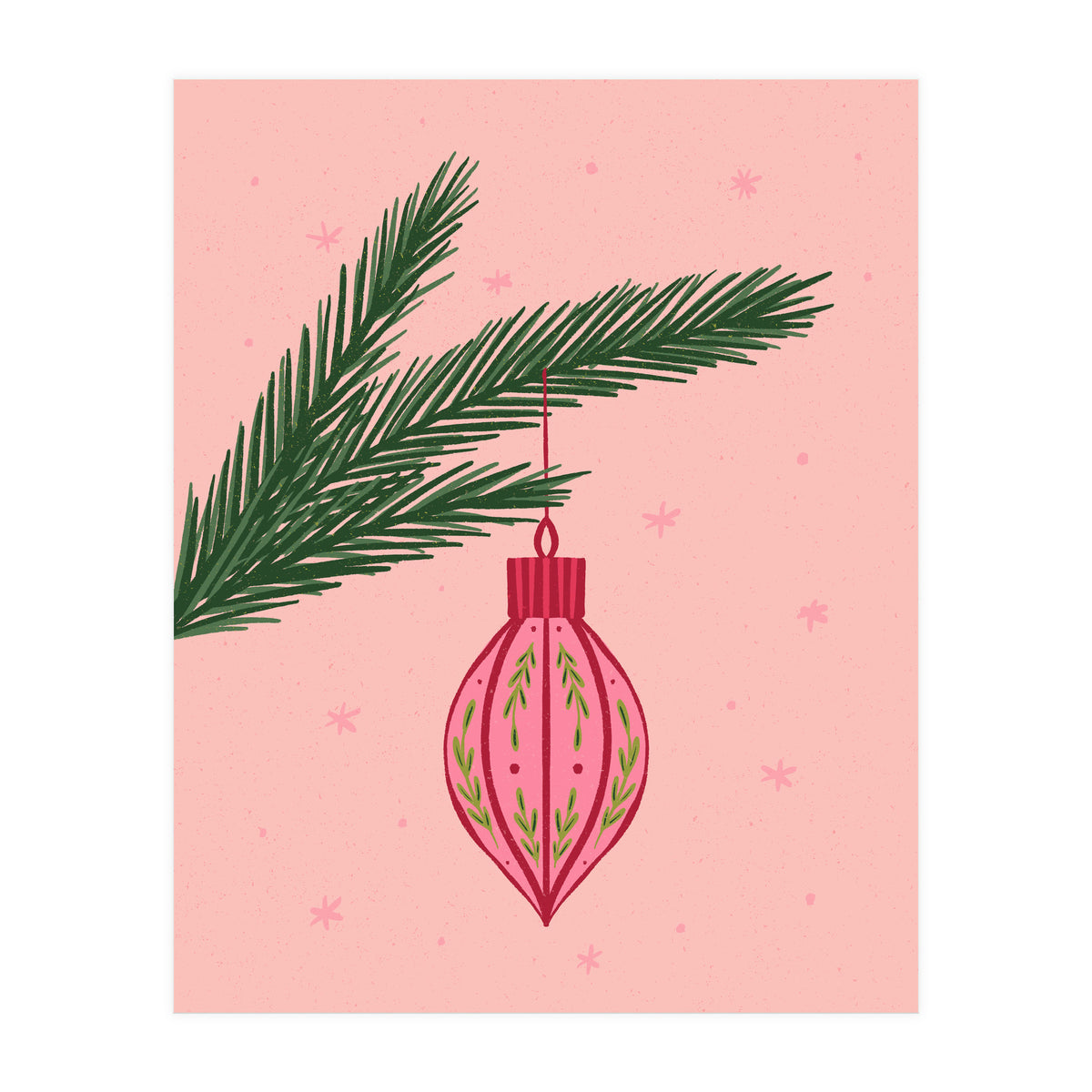 Christmas Globe with tree branch (Print Only)