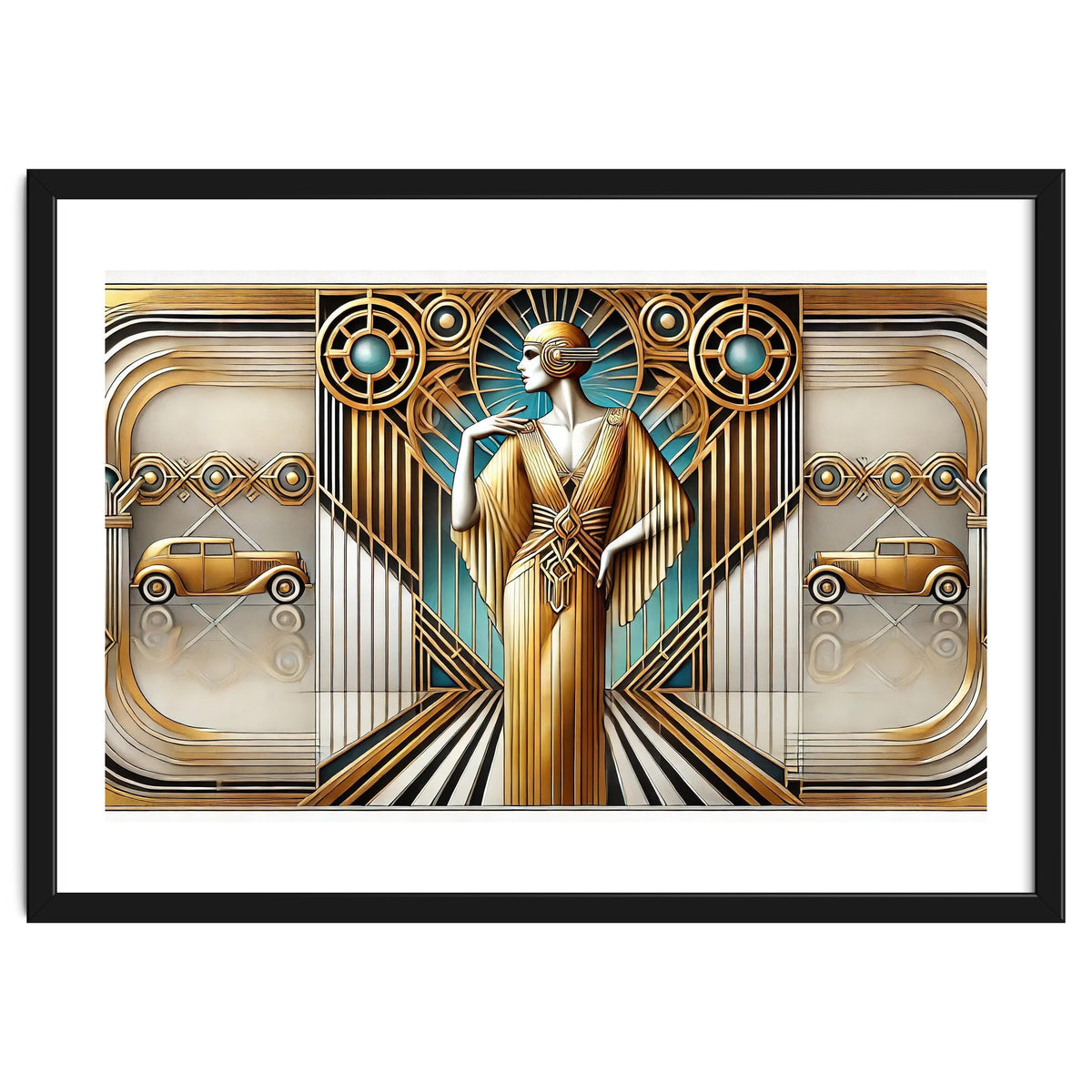 Gatsby Woman Art Deco Scene