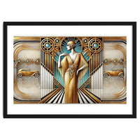 Gatsby Woman Art Deco Scene