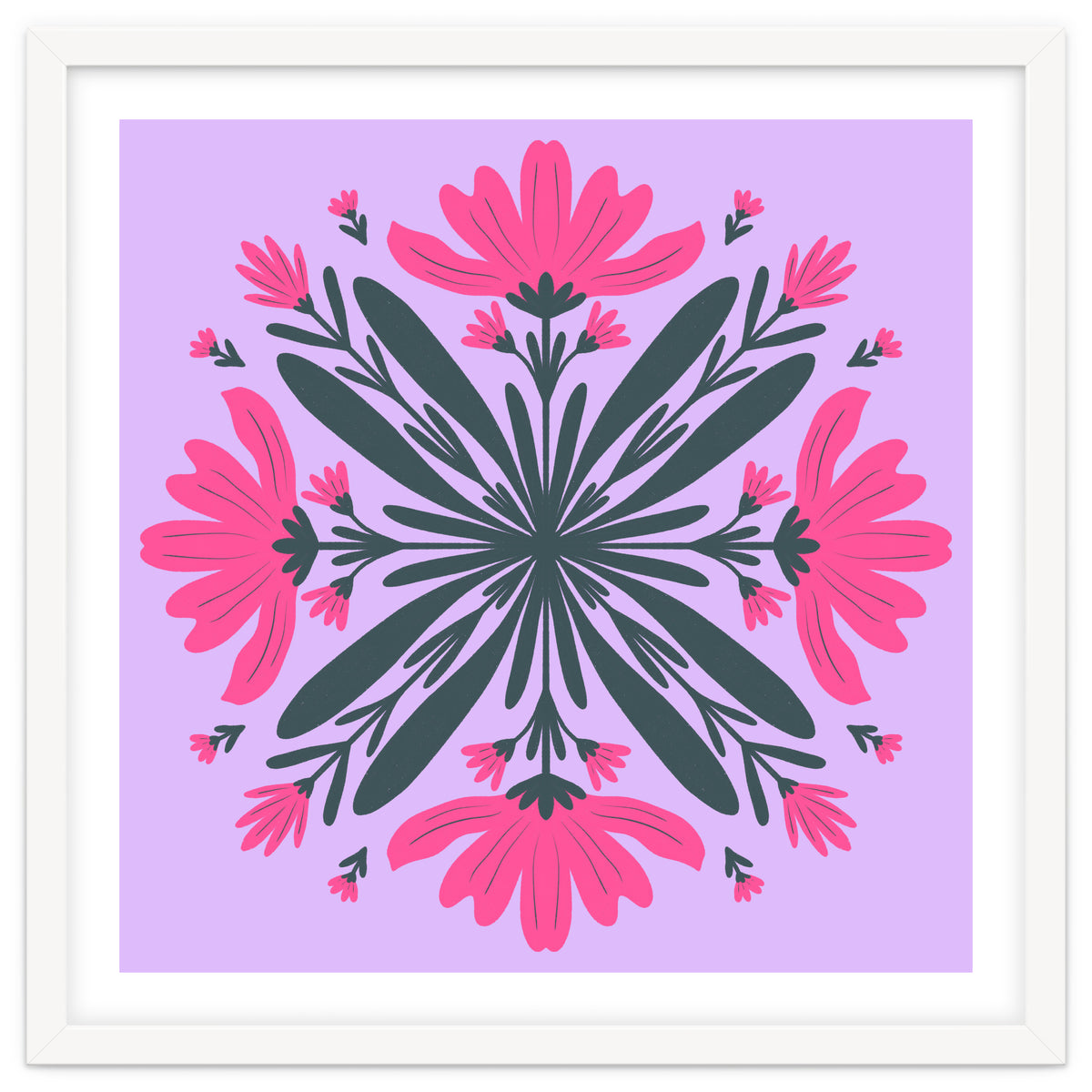 Magenta mandala flowers
