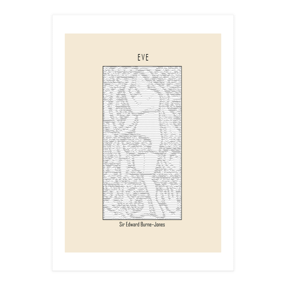 Eve – Sir Edward Burne–jones (ascii Art) (Print Only)