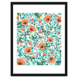 Tangerine Dreams, Orange & Mint Botanical Jungle Watercolor Painting, Colorful Plants Floral Summer thumbnail
