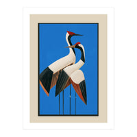 Stillness In Motion Abstract Cranes In Blue (Print Only)