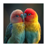 Lovebirds Perched Together Vivid Colors (Print Only) thumbnail