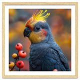 Cockatoo Parrot With Orange Crest And Berries thumbnail