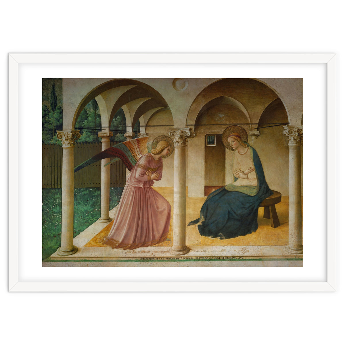 The Annunciation. Fresco in the former dormitory of the Dominican monastery San Marco, Florence.