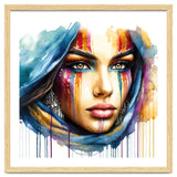 Vivid Warrior Spirit Watercolor Portrait thumbnail