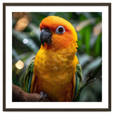 Sun Conure Parrot Colorful Bird Perched On Branch thumbnail