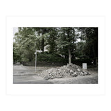 Piled-up rocks under construction on the street (Print Only) thumbnail