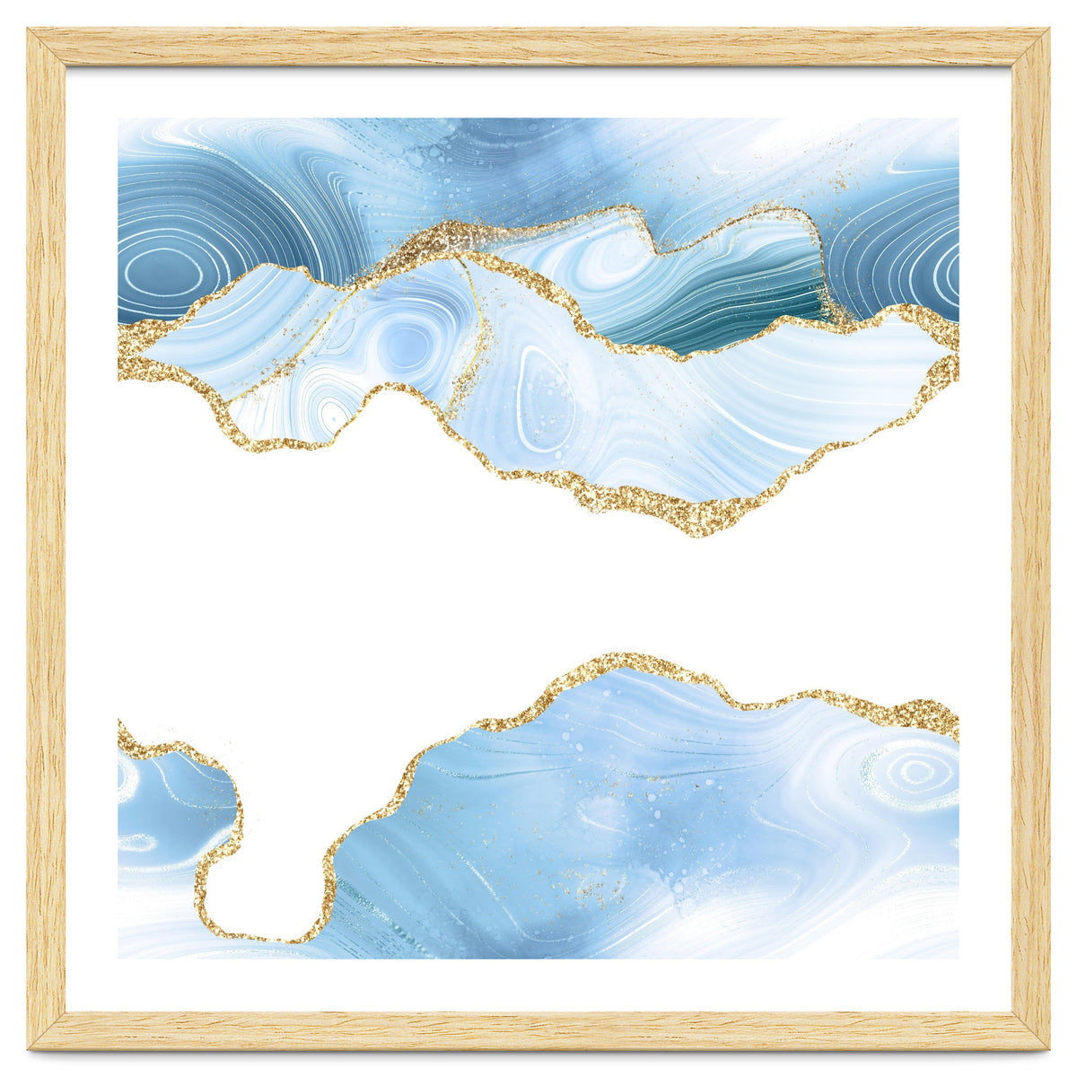 Blue & Gold Glitter Agate Texture 06