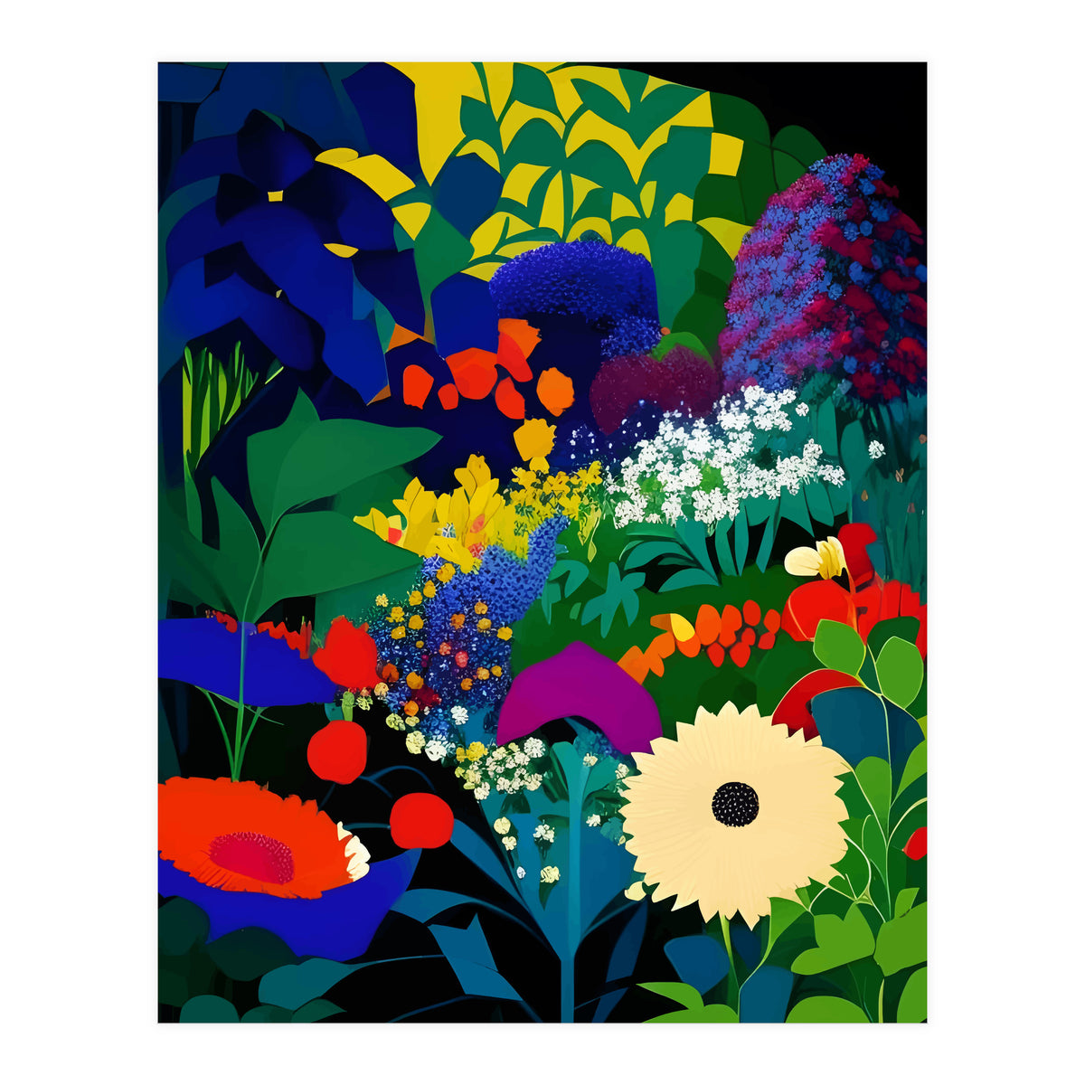 A Beautifully Dark Mind, Botanical Nature Jungle Garden, Eclectic Bohemian Vintage Plants Illustration (Print Only)