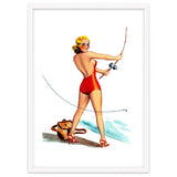 Pinup Girl Fishing On The Coast thumbnail