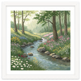 Vibrant Forest Stream Watercolor Painting thumbnail