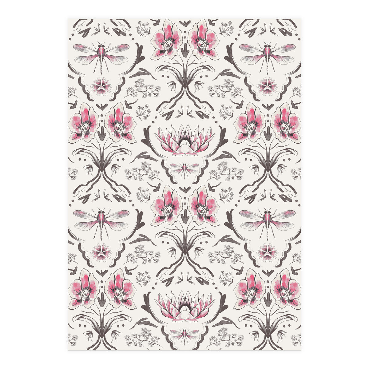 Bohemian Garden Pink Pattern (Print Only)